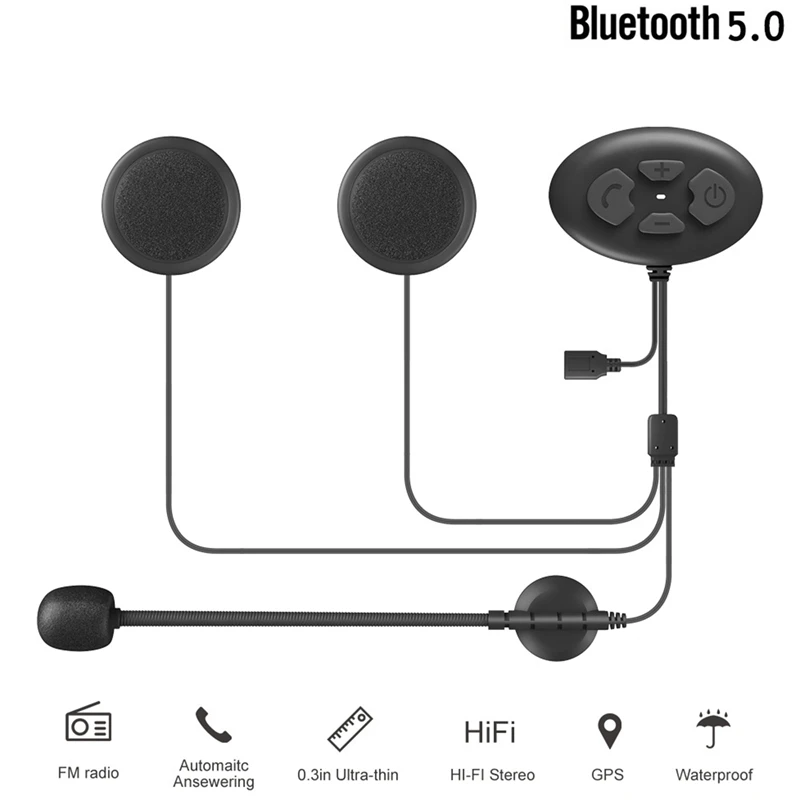 

Motorcycles Bluetooth 5.0 Motor Helmet Headset Wireless Handsfree Stereo Earphone FM Receiver Not Helmet Intercome