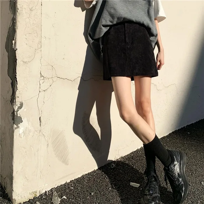 Вельветовая юбка в стиле ретро Корейская версия новинка 2021 летняя тонкая