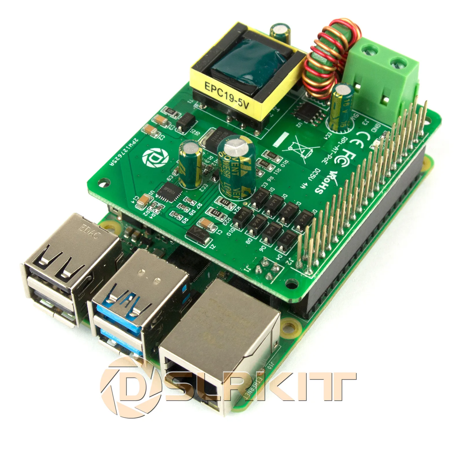 DSLRKIT 5V 3A 4A PoE HAT Raspberry Pi 4 4B 3B + Plus 802.3at Power Over Ethernet|Аксессуары для демонстрационных