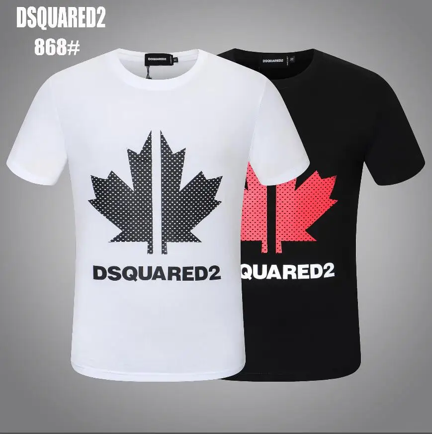 

Men and women O-neck short-sleeved T-shirt locomotive letter printing cotton casual T-shirt Dsquared2 summer new style 868