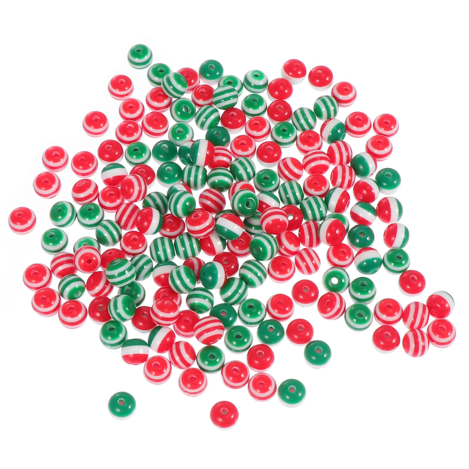 

2 набора рождественских бусин в полоску, рождественские бусины в полоску 8 мм, бусины для поделок «сделай сам»