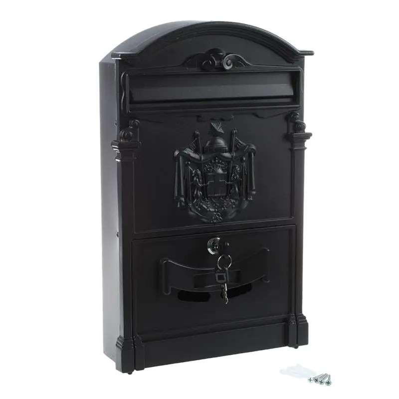 Сверхпрочный черный алюминиевый запираемый безопасный почтовый ящик | Дом и сад