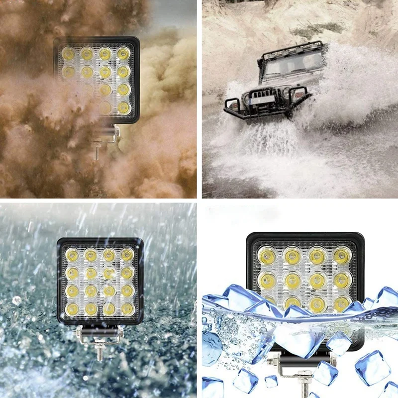 

4PCS 48W 16LED Work Light Flood Beam Bar Car SUV ATV Off-Road Driving Fog Lamps
