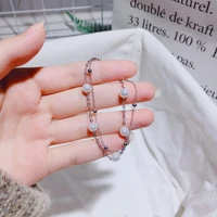 exquisite real whole 925 sterling silver elegant cross links bracelets not easy fade lasting shiny double chain delicate pearl