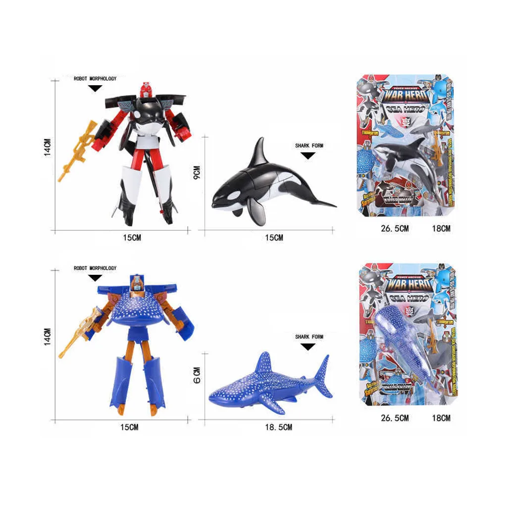 

Children's Toy Transformer Robot Shark Ocean Anime Figurine Gift for Christmas