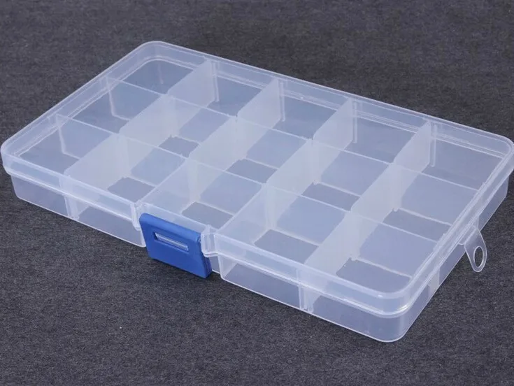 

Beadtales 15 Slots Adjustable Jewelry Box Tool Jewelry Organizer Storage Beads Finding Jewelry Boxes Plastic Packaging