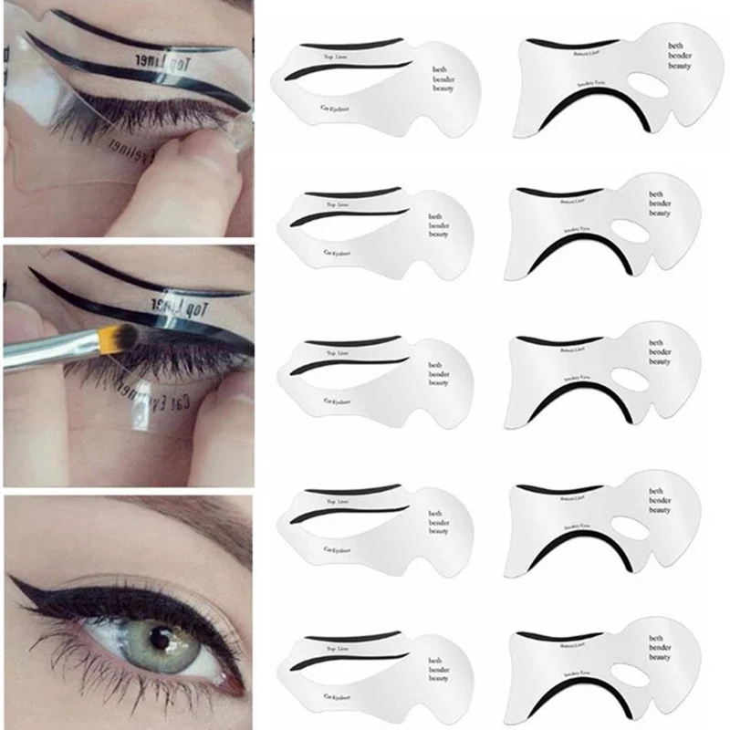 Eyeliner Stencils Winged Eyeliner Stencil Models 10pcs Template Shaping Tools eyeliner stencil