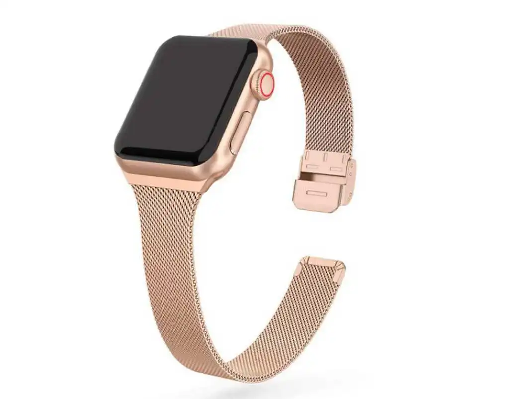 Серебряный ремешок для Apple Watch 5 Миланский Браслет 40 мм 44 i Phone 4 Series i Watch 2 3 1 полосы 38 мм 42 ремешок из нержавеющей стали
