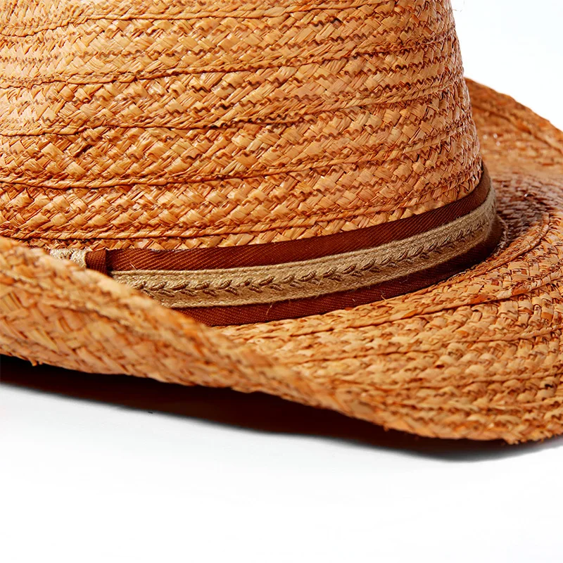 Мужская соломенная шляпа-трилби ручной работы шляпа от солнца размер 56-58 см 58-60