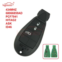 kigoauto 2 68066859ad for chrysler 300c voyager 2008 2010 for jeep cherokee for dodge caliber journey fobik key 3 button 434mhz