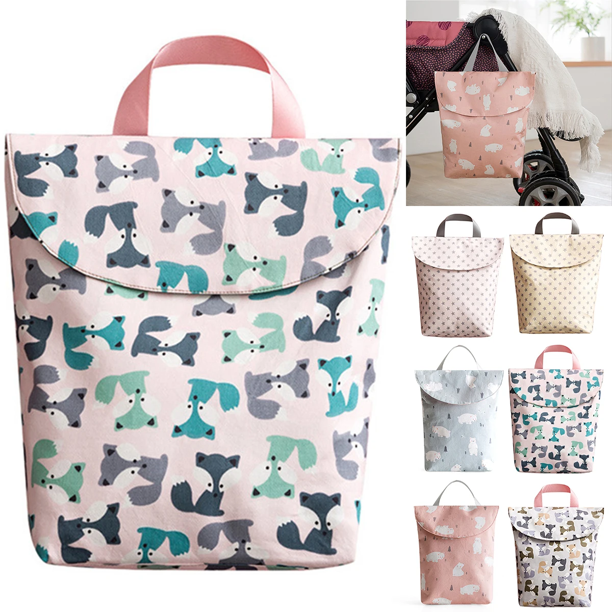 

1PC Waterproof Baby Diaper Caddy Organiser Gift Kid Toys Baby Diaper Bag Portable Travel Nappy Organizer Bag with Handle
