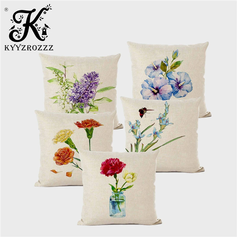 

Новый цветок растений Роза гиацинт чехол для подушки с принтом Украшения Дивана Бросок Подушка для автомобильного кресла Украшение Дома На...