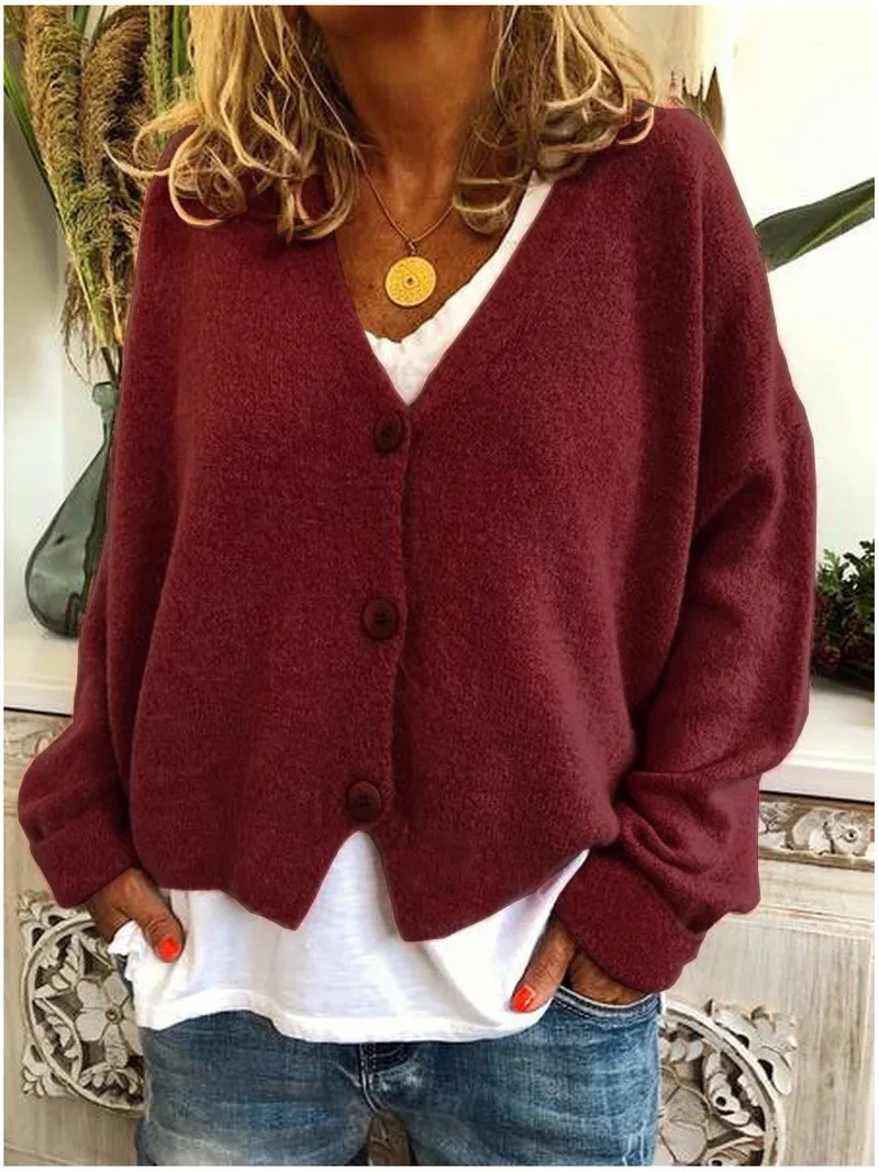 

2020 European and American women's clothing popular casual loose sweater knitted cardigan in autumn and winter