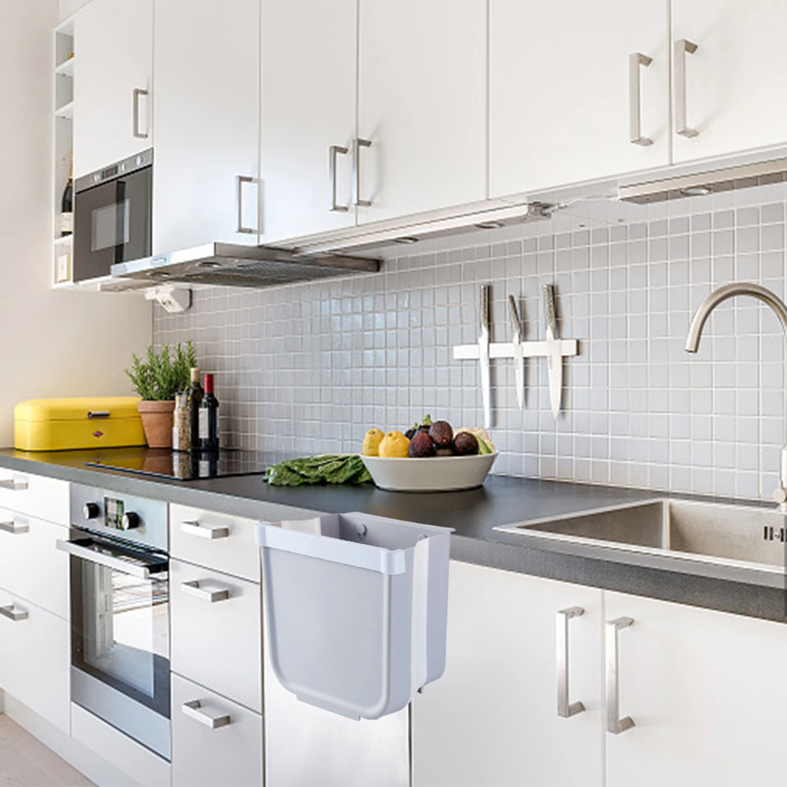 

Foldable Kitchen Hanging Trash Can Folding Waste Storage Waste Bin Wall Mounted Trashcan Portable Trash For Bathroom Toilet