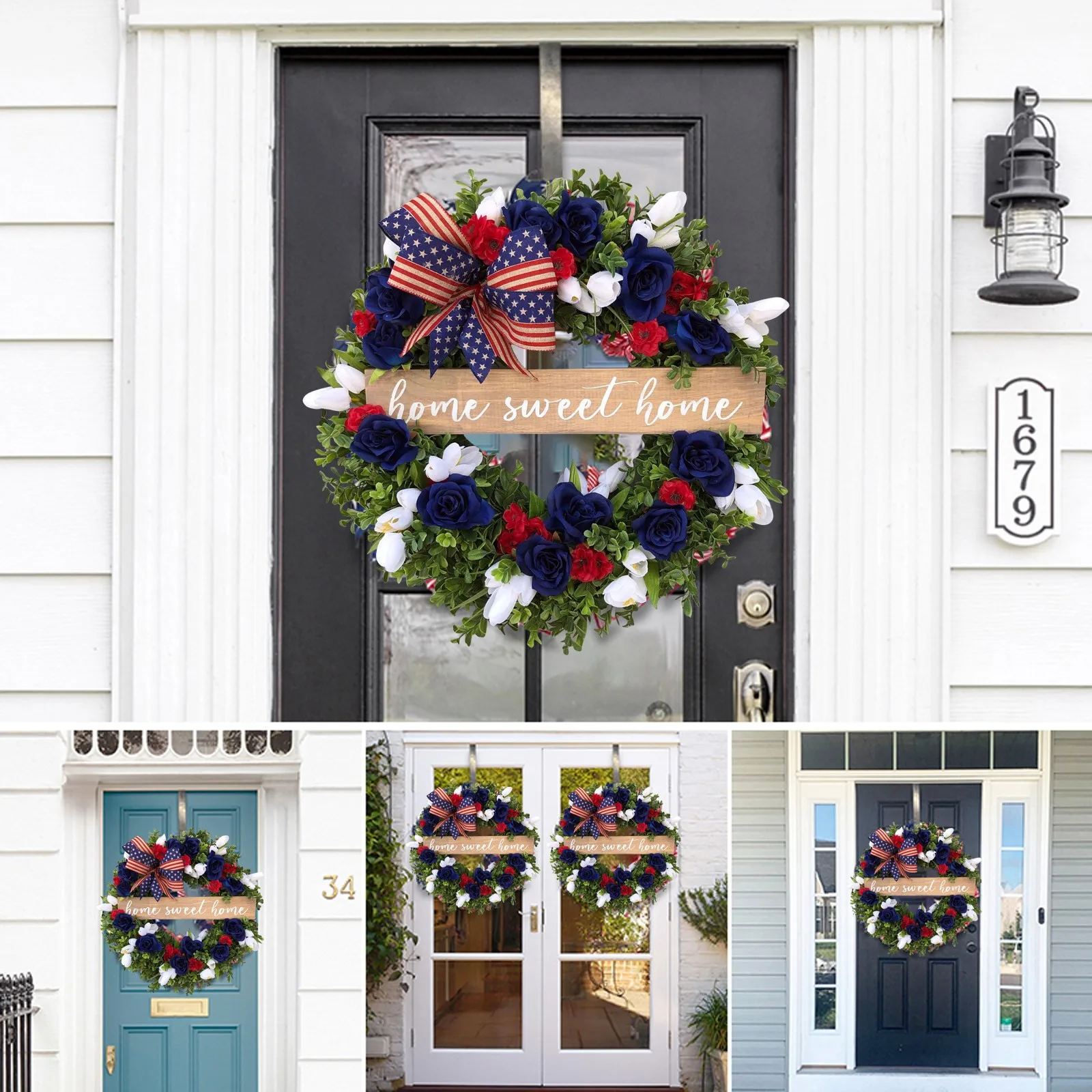 

4th Of July Wreath Memorial Day Wreath Patriotic Wreath For Front Door Patriotic Decorations Independence Day 4th 2021#G30