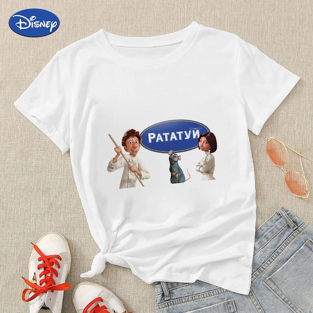 

Disney Russian Streetwear Shirt Woman Ratatouille Graphic T Shirts Summer Top Fashion 2021 Funny 90S Clothing Ropa Tumblr Mujer