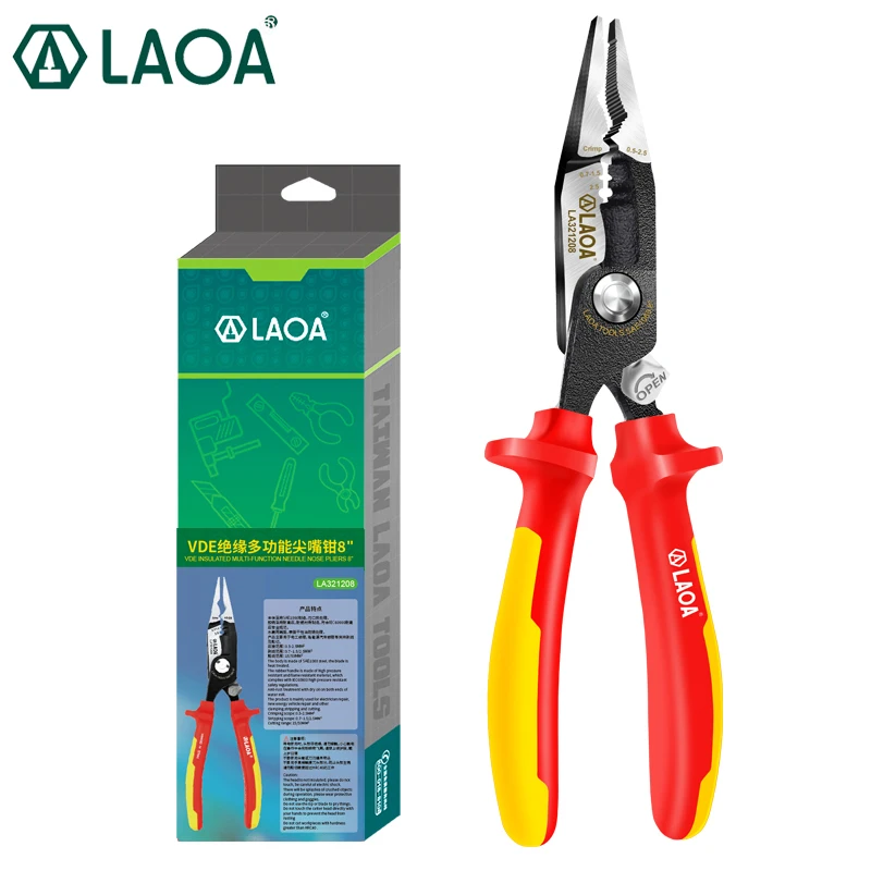 LAOA VDE Insulation Electrician Pliers Crimping Tools Nippers Cable Wire Stripper Long Nose | Инструменты