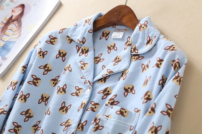 Женский хлопковый пижамный комплект с принтом | Женская одежда