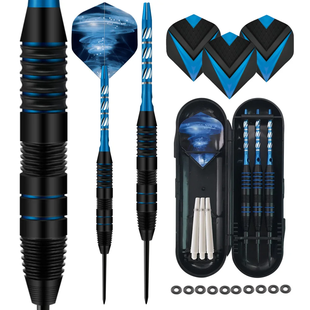 

3 pieces/set of 22g professional steel tip darts set with dart storage box and 3 spare dart rods, high-quality sports darts