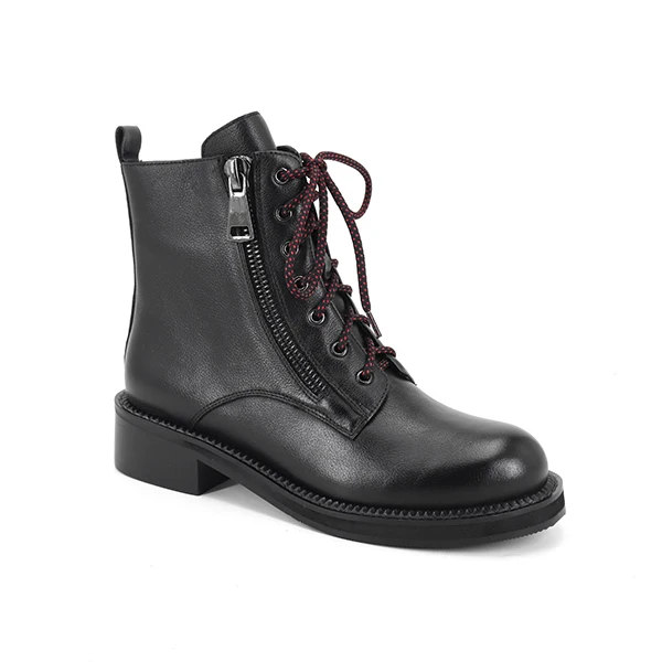 black Cow Leather SOPHITINA/Новинка; женские ботинки из высококачественной натуральной кожи с круглым носком; модная обувь на молнии; специальное предложение; ботильоны; SC319 - Цвет: black Cow Leather