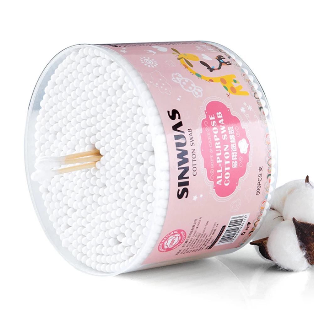 500 шт. ватные палочки с двойной головкой для женщин|Ватные палочки| |