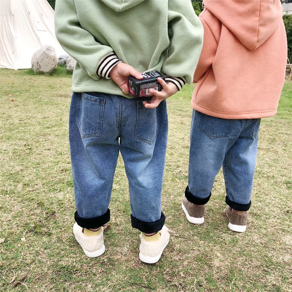 Новое поступление 2019 года Сезон Зима повседневные хлопковые утепленные джинсы в