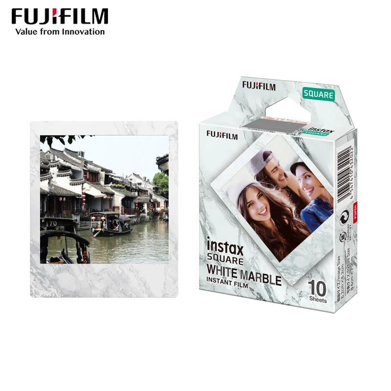 Оригинальная квадратная мгновенная белая пленка Fujifilm Instax 10 листов для камер Fuji