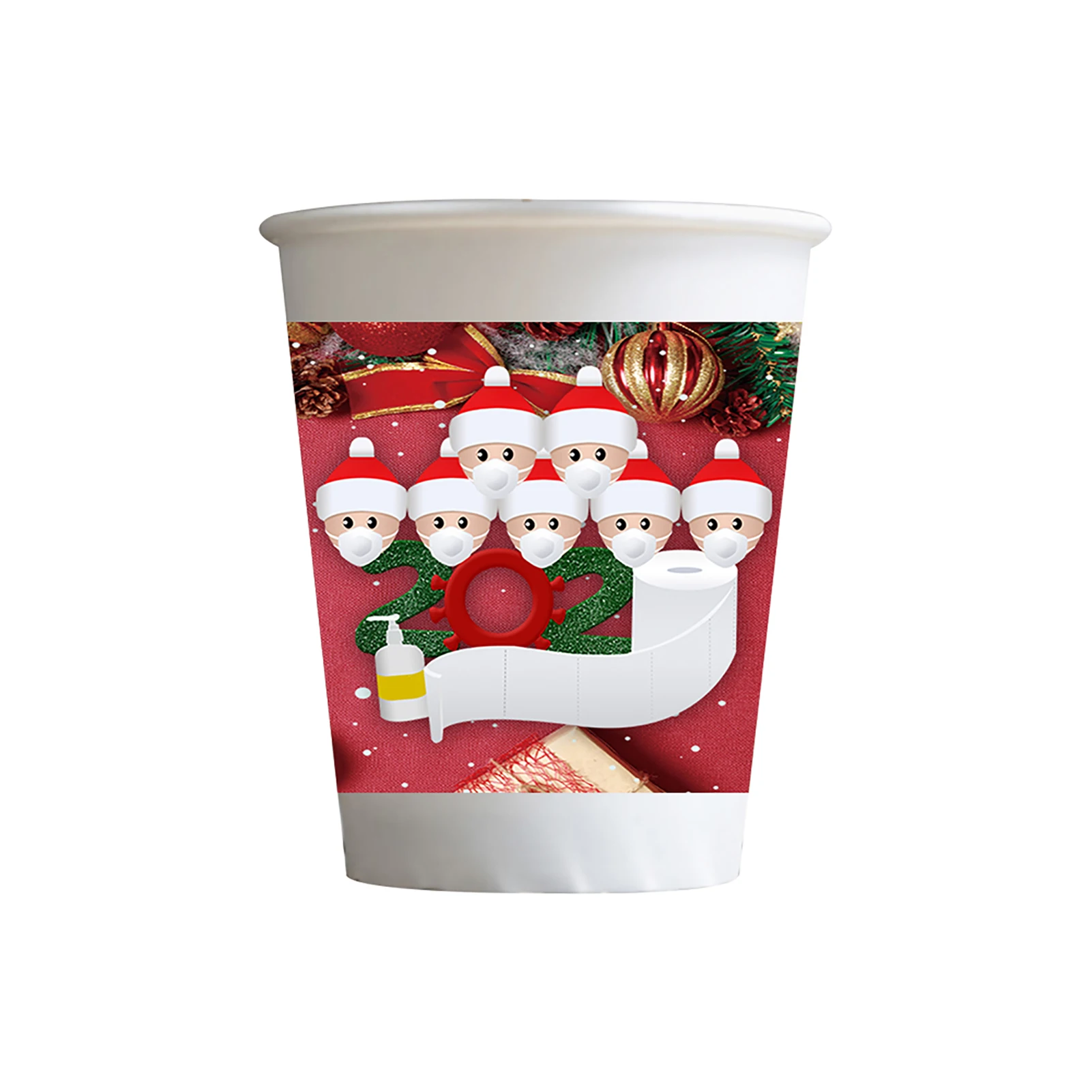 

10Pcs Disposable Christmas Santa Claus Paper Cup Birthday Party Kitchen Supplies convenient Party Tableware