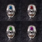 Уникальное кольцо с черепом вампира Cyclops, красное, синее кольцо с фианитом на лбу, готическое, панк, мужское кольцо из нержавеющей стали, рок-байкерское ювелирное изделие