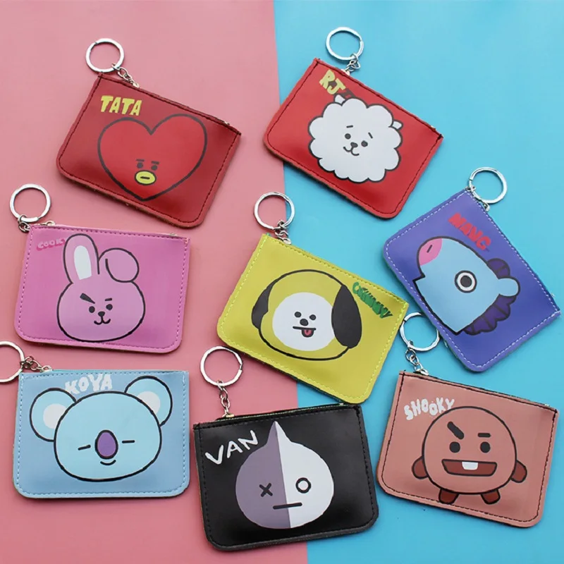 

JCBTSHBulletproof Youth Group Q version cartoon cute card holder keychain coin purse can hold card pendants