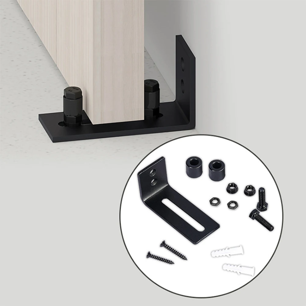 

Stable Adjustable Accessories Roller Fixing Floor Guide Barn Door Sliding With Screws Low Noise Hardware Flush Button Home