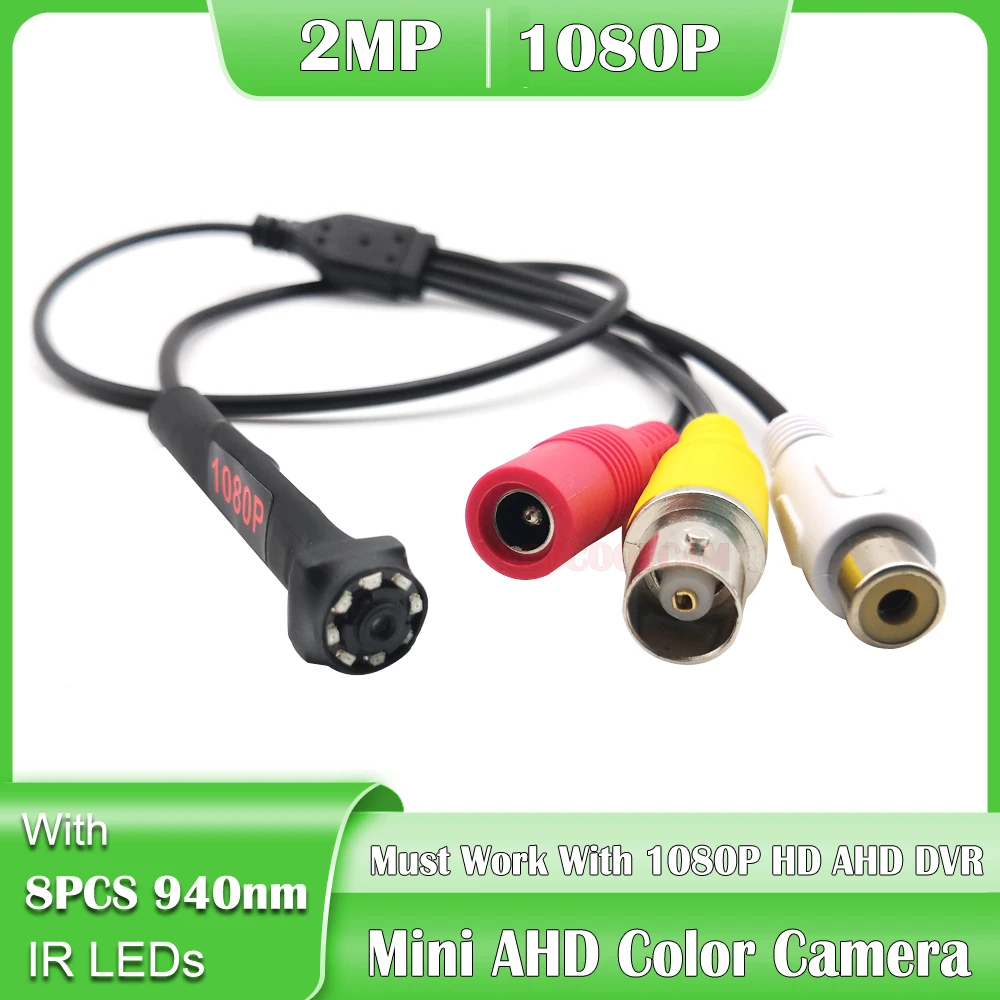 

1080P Mini Surveillance AHD Camera With 8Pcs 940nm IR LEDs Night Vision Indoor CCTV Video Audio Camera For HD 2MP AHD DVR System