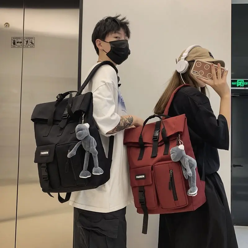 

Male fashion Korean middle school high school male Harajuku celebrity backpack 15.6 inches computer bag female