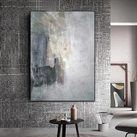 100hand painted large abstract oil painting decorative painting simple nordic model room retro gray painting decoration