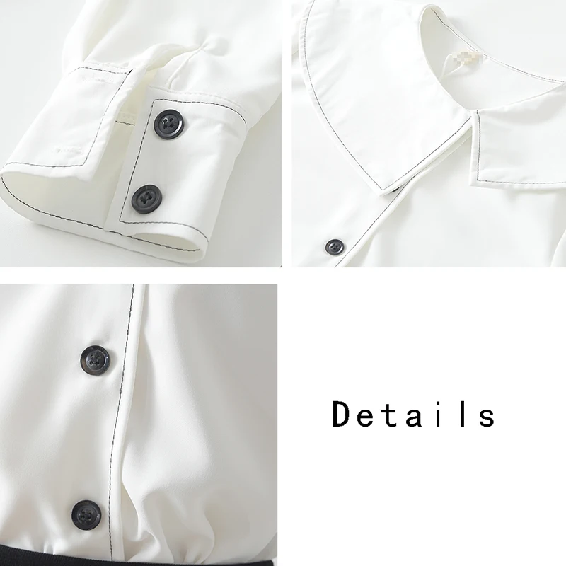 

Shirts Women Single Breasted Chiffon Student Solid All-match Korean Style Design Kawaii Casual Ladies Comfortable Spring Simple