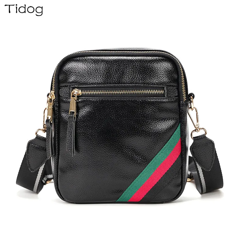 

Tidog Korean version of soft leather mobile street tide hip-hop shoulder bag