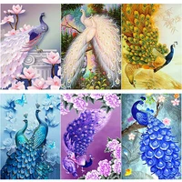 5d diy diamond painting peacock diamond embroidery flower animal cross stitch full square round drill crafts art gift home decor