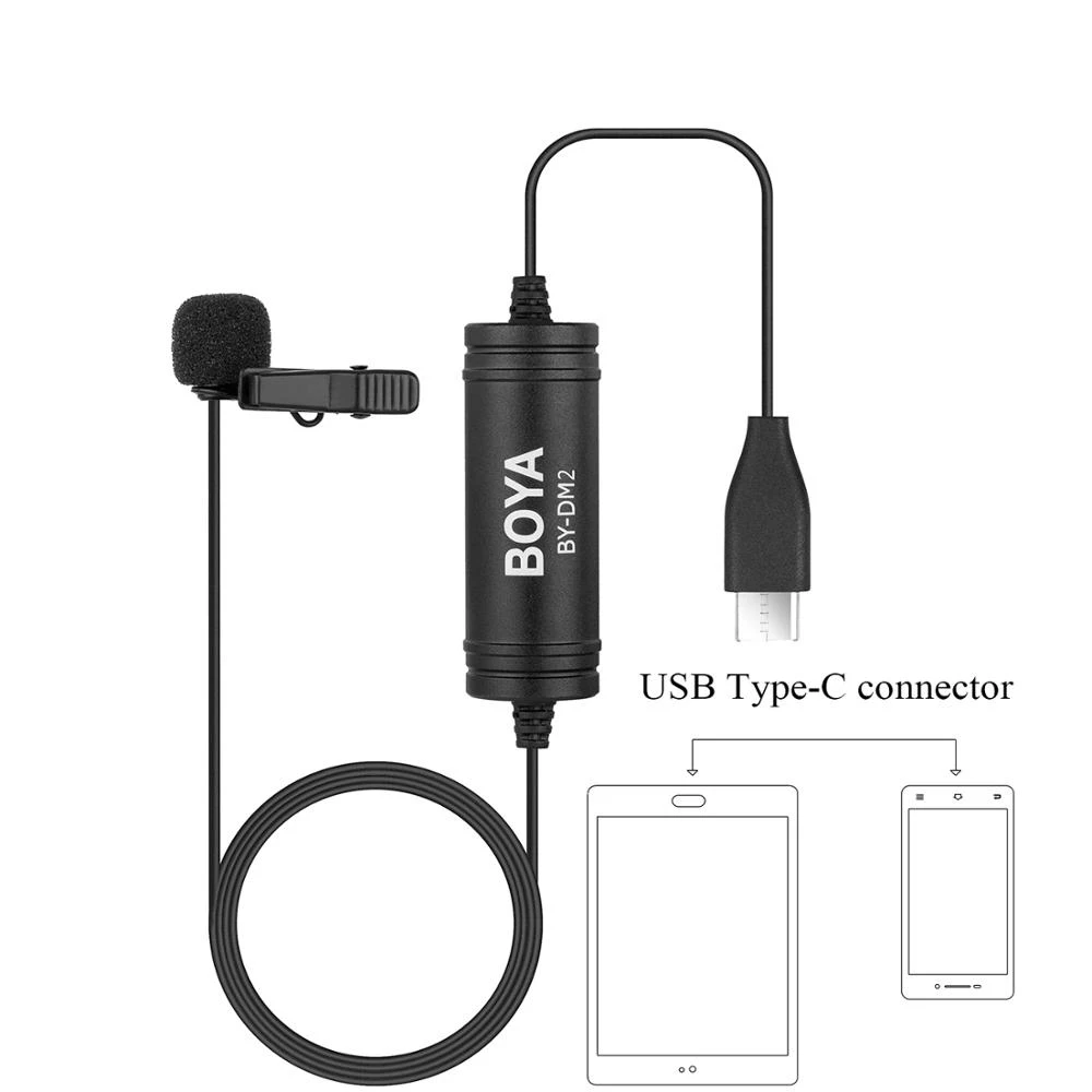 

Новый петличный микрофон BOYA с зажимом и интерфейсом USB Type-C для смартфонов Android Huawei Mate 10 Samsung Xiaomi
