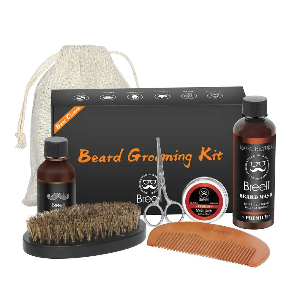 Набор для мужчин набор ухода за бородой увлажняющий воск масло бороды гребень