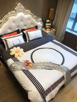 pure cotton brushed ab version four piece duvet cover bedspread european style cotton bedding white tide brand model room