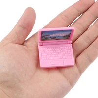 3pcs pink dollhouse miniature modern computer keyboard furniture fax for doll accessories