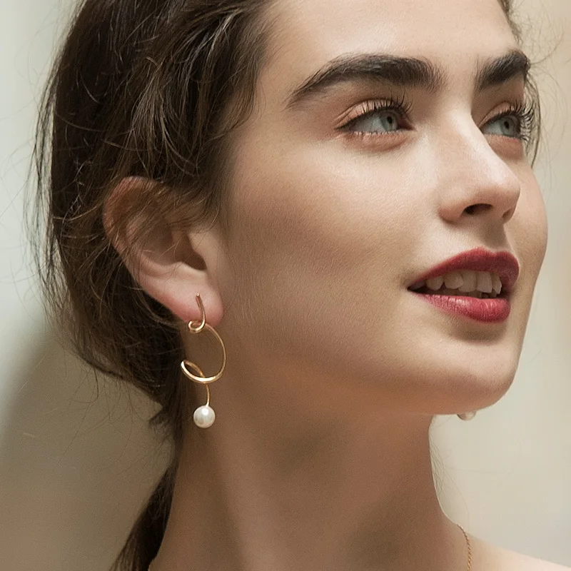 Необычные Спиральные серьги в виде пасты с белым соусом для женщин