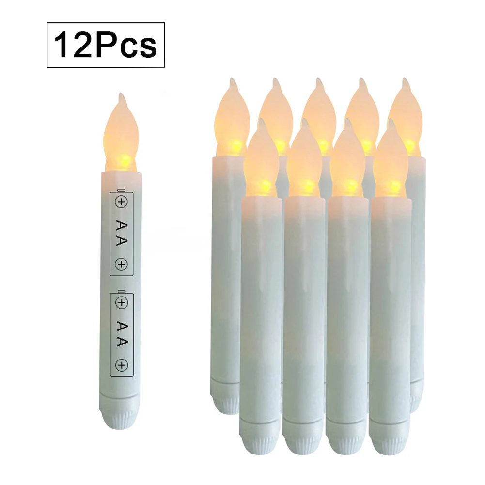 12 Pcs LED чай свет свечи теплый белый беспламенная короткая свеча украшения для