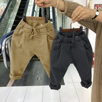 2020 summer childrens clothing new boys and girls fashion lace up cotton stretch all match casual pants