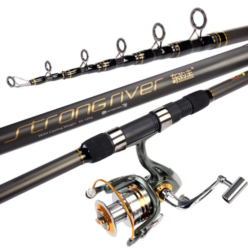 New telescopic fishing rod 2.4m — 4.5m carbon fiber ultralight sea fishing rod for long-distance throwing fishing rod enlarge