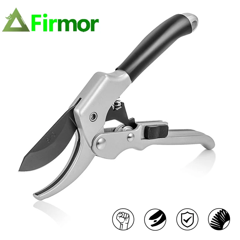 Ножничные ножницы FIRMOR из высокоуглеродистой стали садовые с храповым механизмом