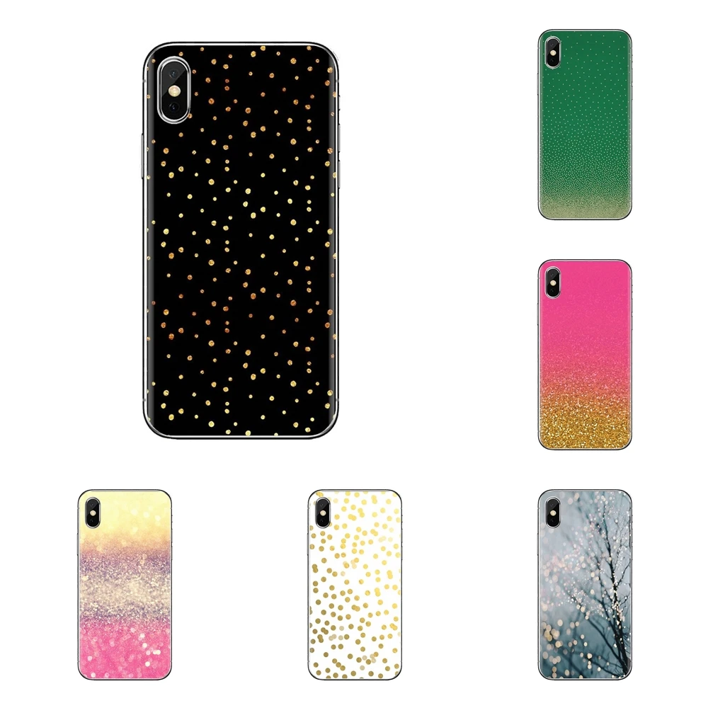 Kawaii Золотой конфетти Горошек силиконовый чехол для телефона Xiao mi 4 5 5s 6 A1 A2 5X6X8 9 Lite