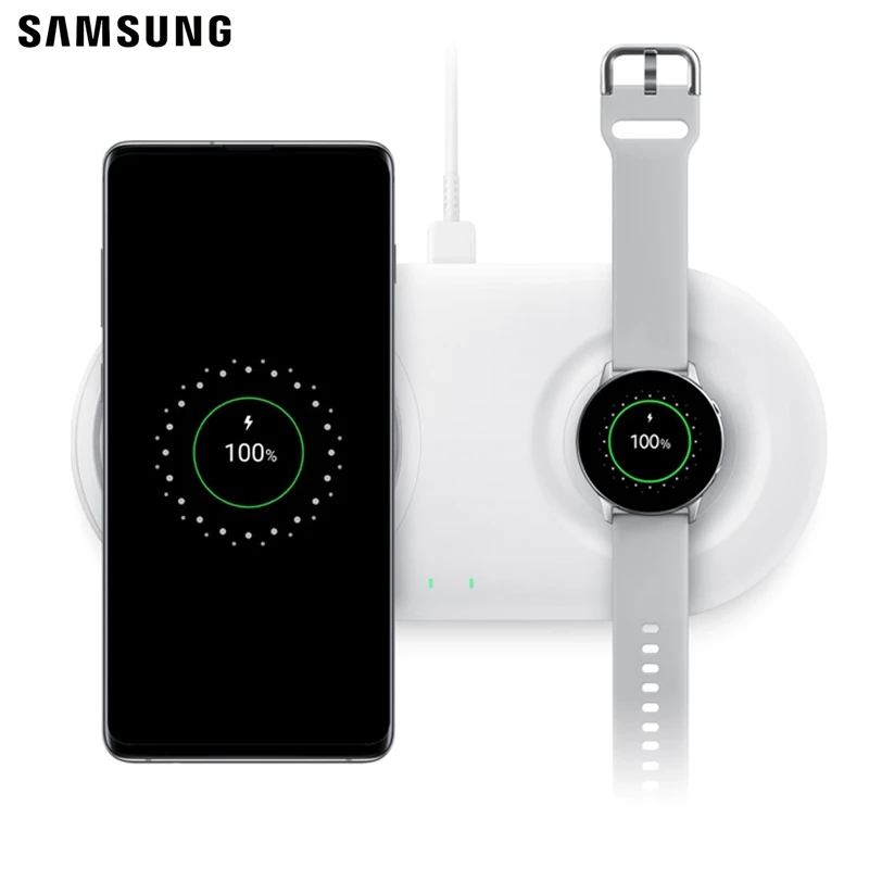 Samsung Оригинальное Беспроводное зарядное устройство Duo Pad EP-P5200 для Galay S10 S10 X SM-G9730 S10e S10E S10+ S10 Plus SM-G9750 gear S4 gear S3