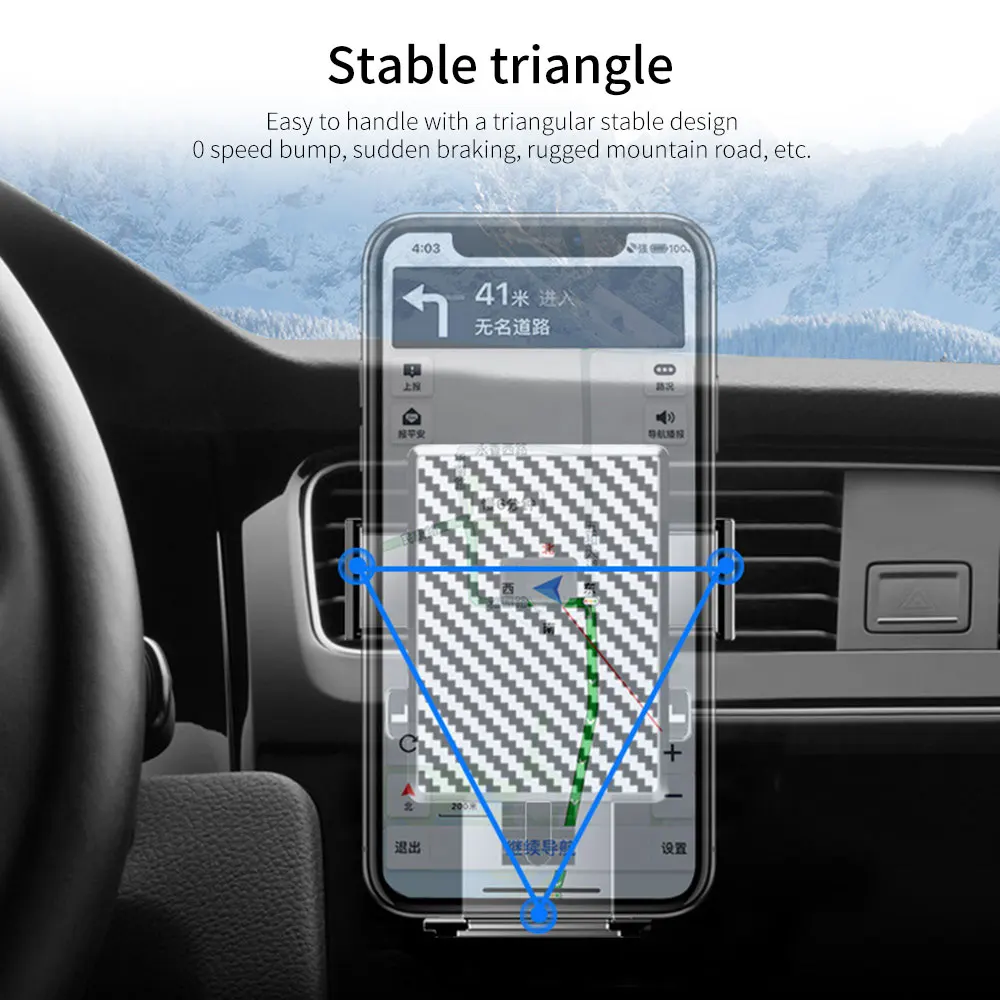 KISSCASE Carbon Car Phone Holder For Your Mobile Stand iPhone 11 7 Air Vent Mount Support Smartphone Holders | Мобильные телефоны и