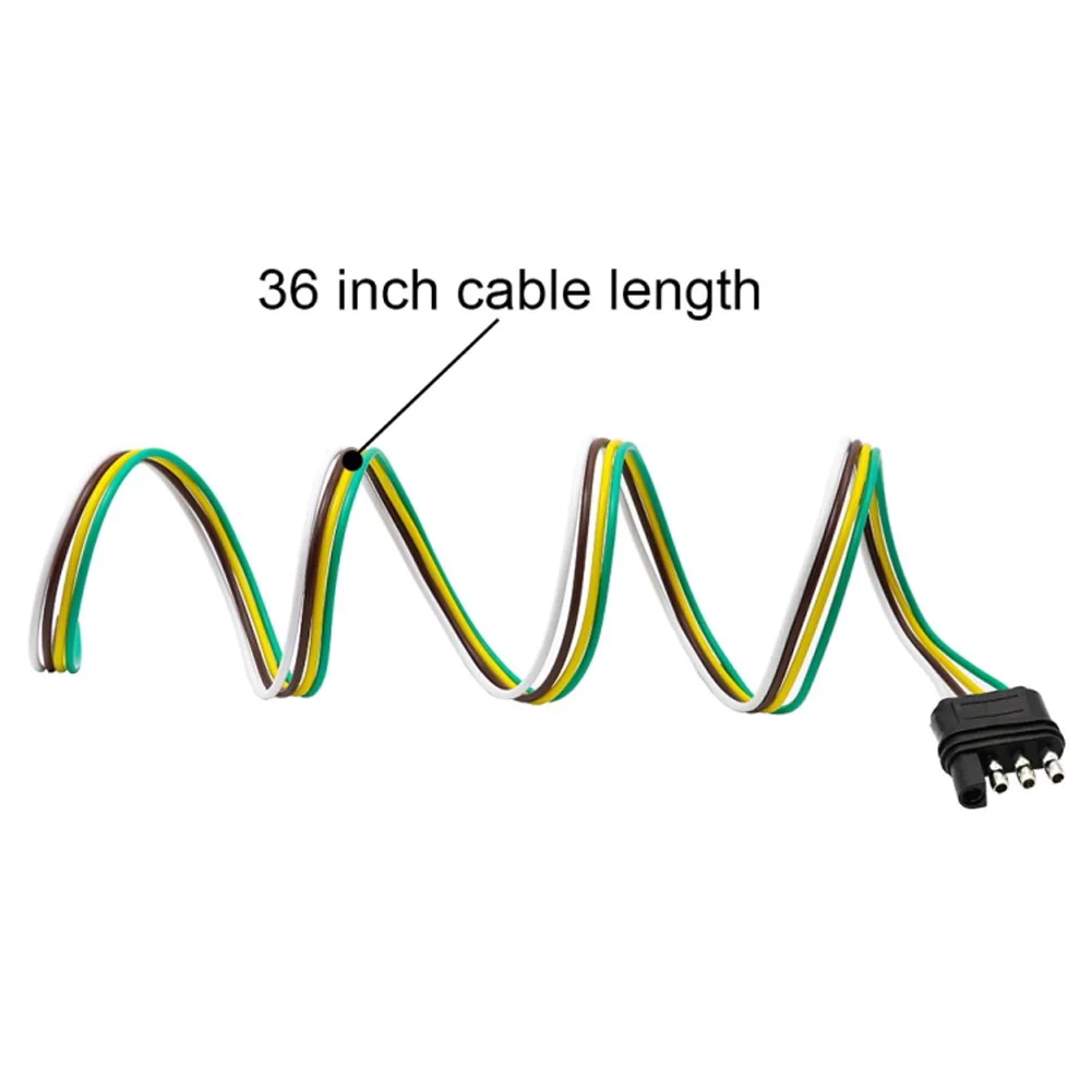 

Adapter Wire Harness Flat 4 Pin Trailer Wishbone Style Connector Socket Exterior Plug